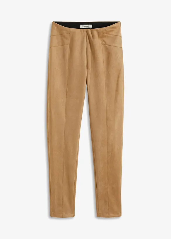 Velourlederimitat-Hose mit Bequembund, bonprix
