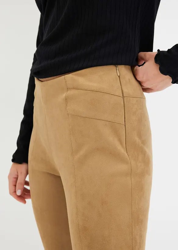 Velourlederimitat-Hose mit Bequembund, bonprix