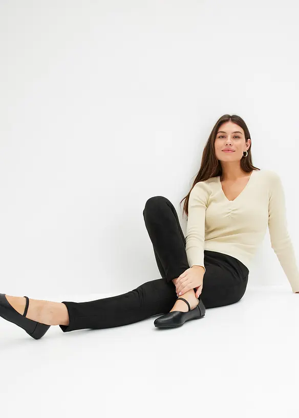 Velourlederimitat-Hose mit Bequembund, bonprix