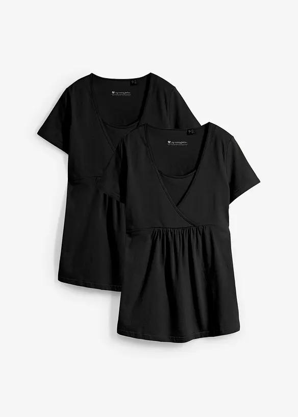 2-in-1 Umstands- und Stillshirts (2er Pack), bonprix