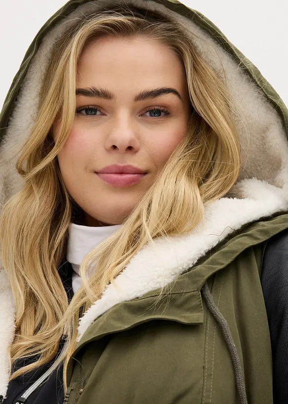 3-in-1 Umstands- und Tragejacke mit Teddyfutter, bonprix