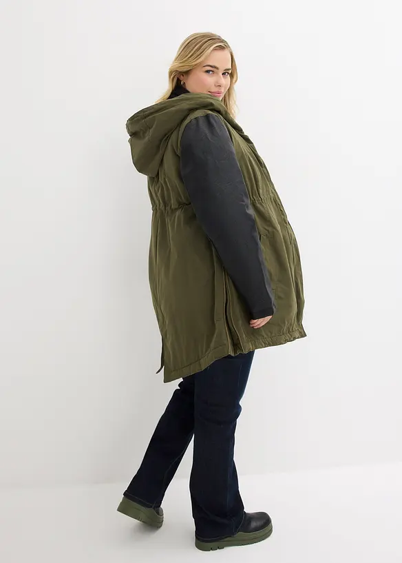 3-in-1 Umstands- und Tragejacke mit Teddyfutter, bonprix