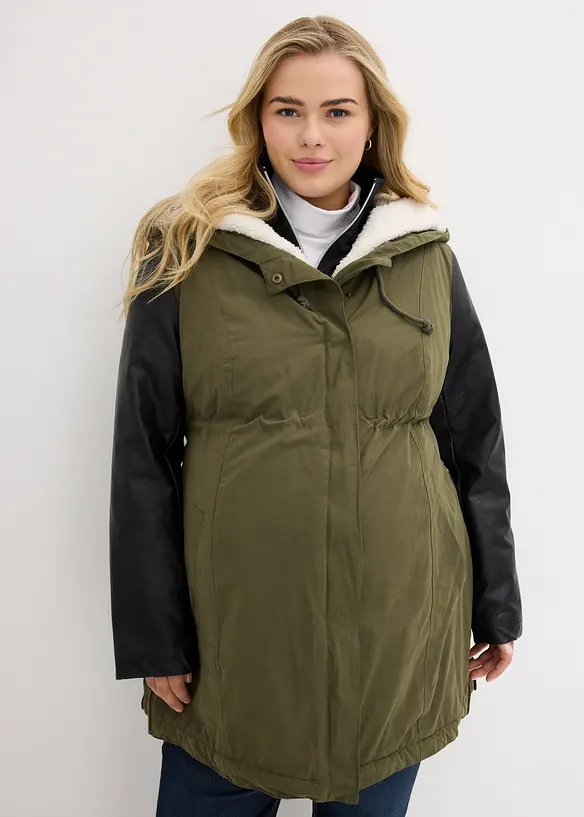 3-in-1 Umstands- und Tragejacke mit Teddyfutter, bonprix