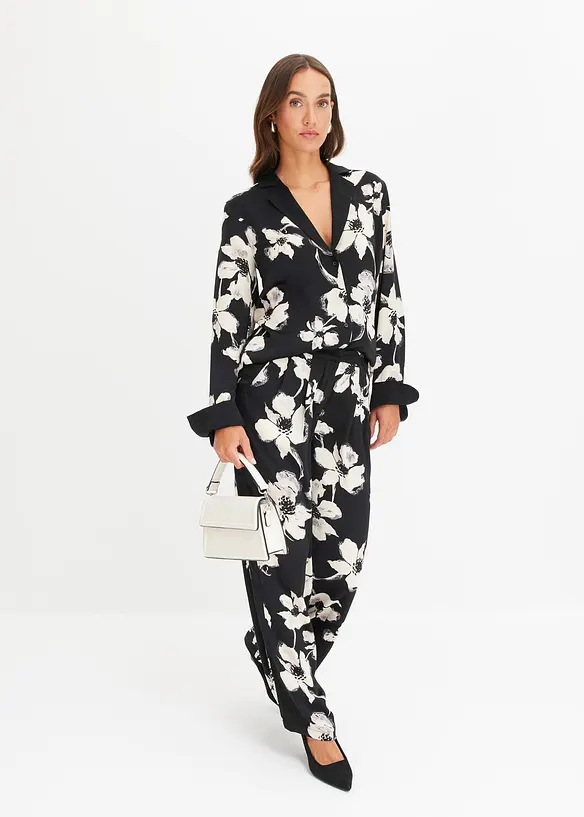 Pantalon palazzo en satin fluide, bonprix