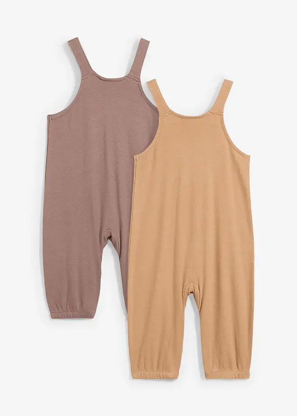 Latzhose mit verstellbaren Trägern aus Bio-Baumwolle (2er Pack), bonprix