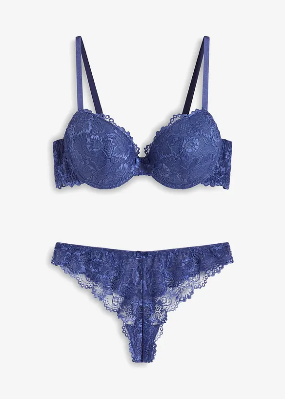 Soutien-gorge à coques + string en dentelle (ens. 2 pces), bonprix