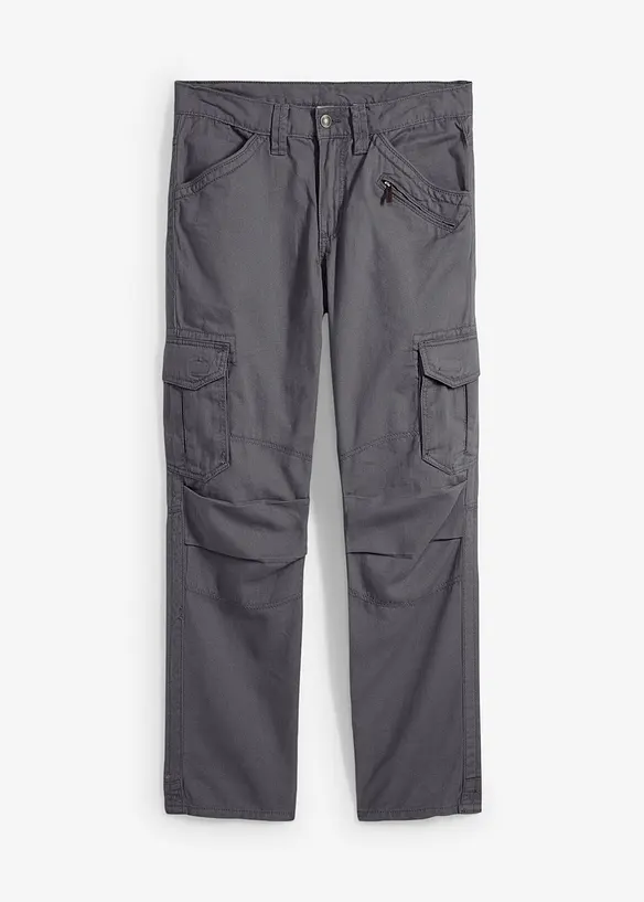 Pantalon cargo 100% coton, coupe droite et décontractée, bonprix