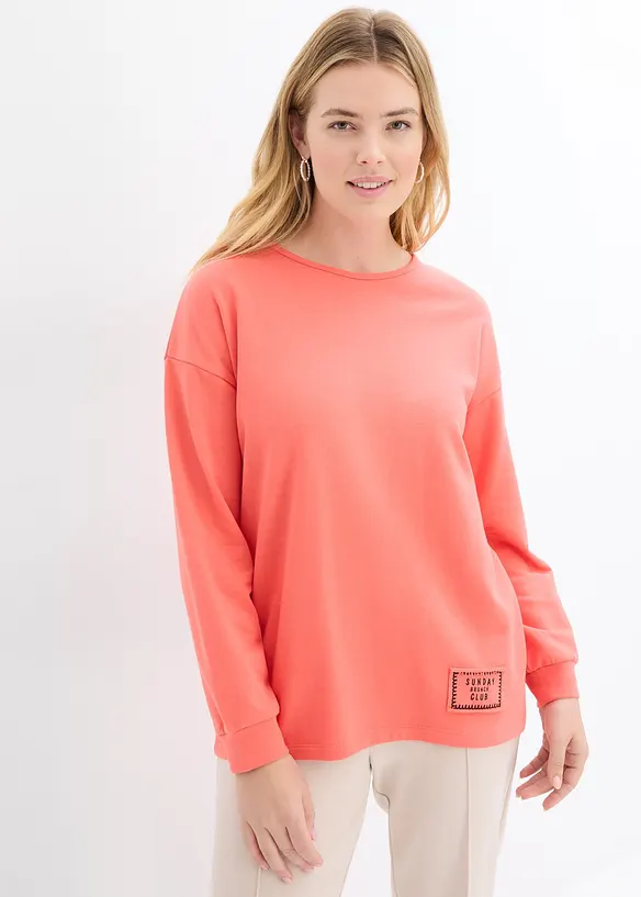 Sweatshirt aus Baumwoll-Mix mit Vokuhila Saum, bonprix