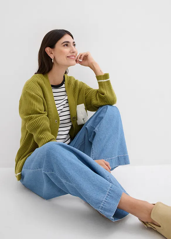 Jean Wide Leg, taille normale et élastiquée, bonprix