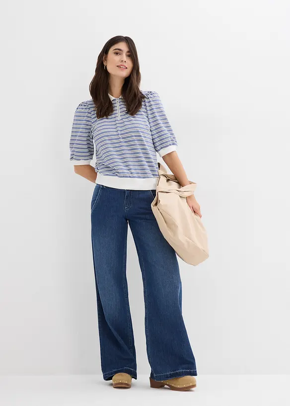Jean large taille haute, toile ultra-douce, bonprix