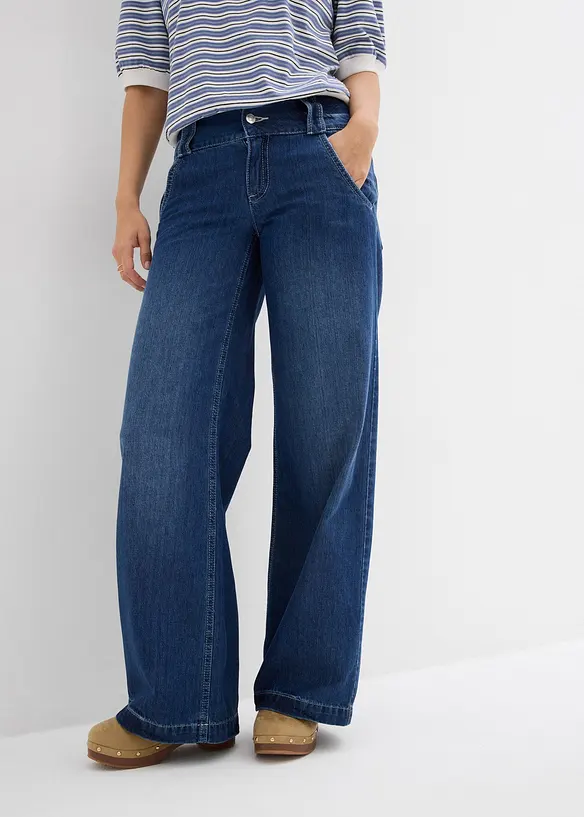Jean large taille haute, toile ultra-douce, bonprix