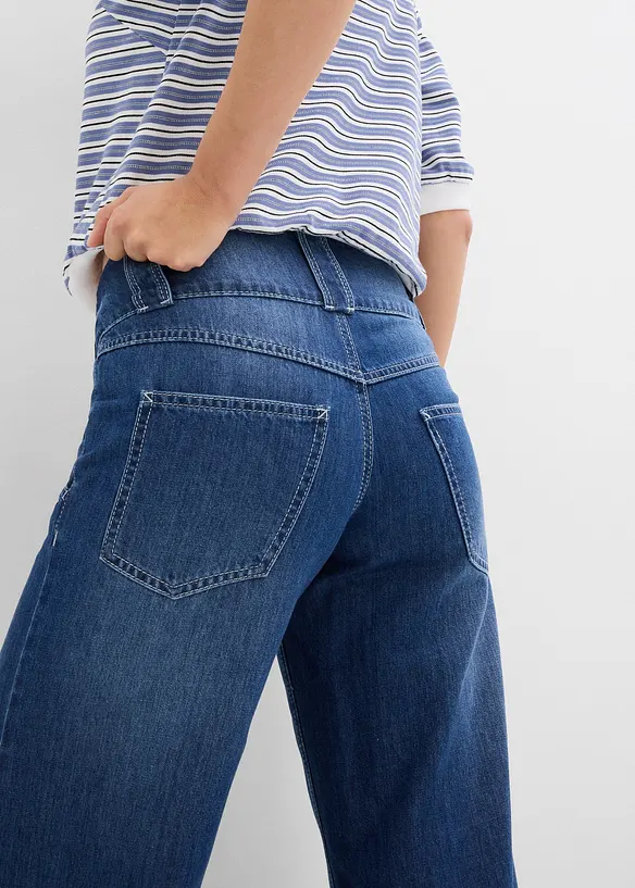 Jean large taille haute, toile ultra-douce, bonprix
