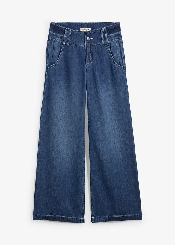 Jean large taille haute, toile ultra-douce, bonprix