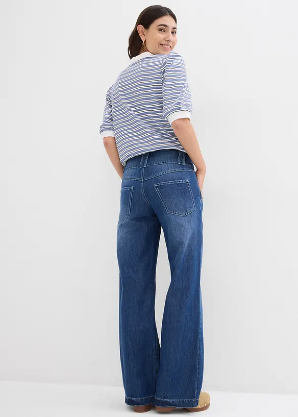 Jean large taille haute, toile ultra-douce, bonprix