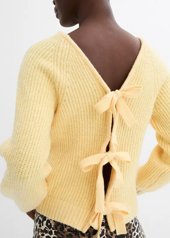 Gilet en maille réversible avec nœud, bonprix