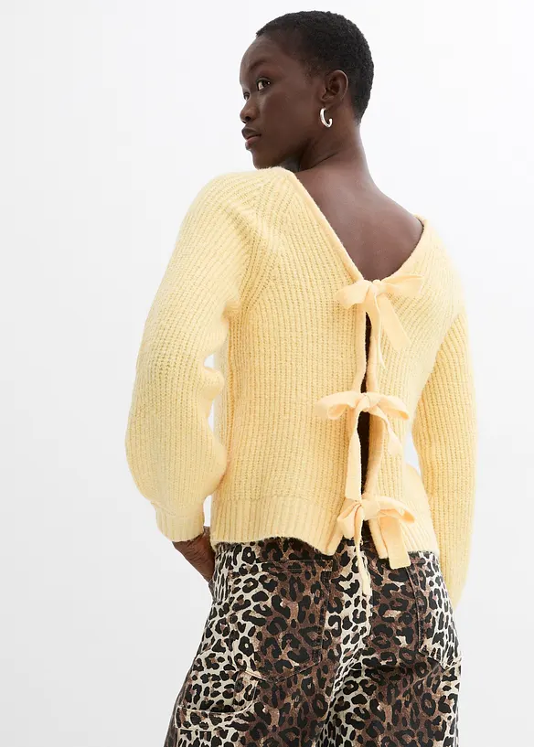 Gilet en maille réversible avec nœud, bonprix