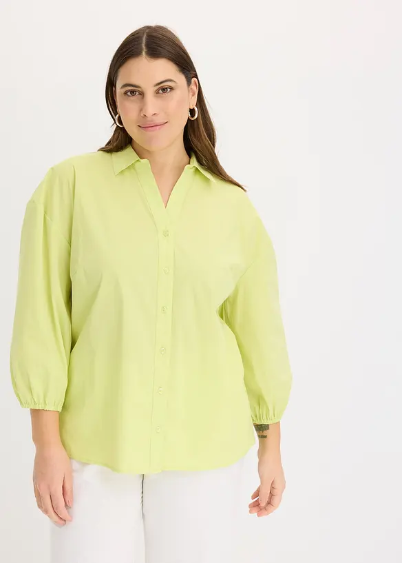Vokuhila-Bluse aus Baumwoll-Mix, bonprix