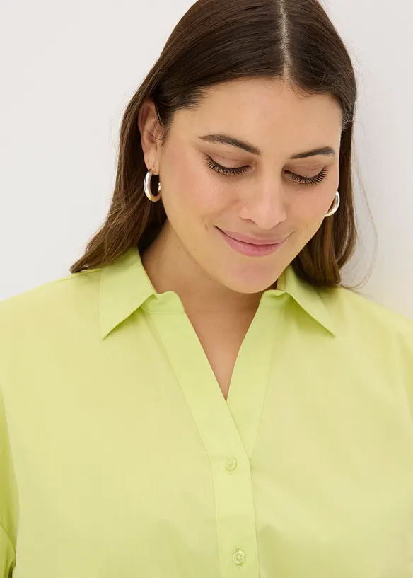 Vokuhila-Bluse aus Baumwoll-Mix, bonprix