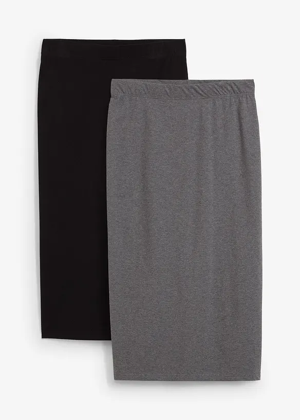 Lot de 2 jupes crayon en jersey, bonprix