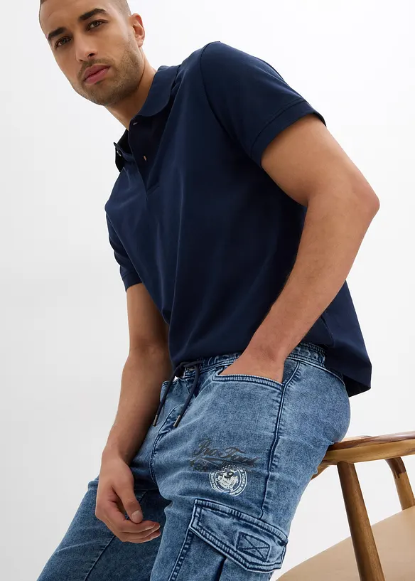Jean cargo extensible, Regular, fuselé, bonprix