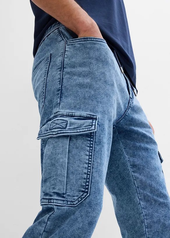 Jean cargo extensible, Regular, fuselé, bonprix