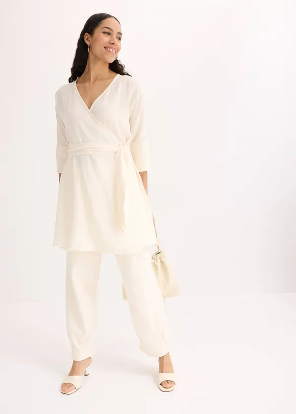 Robe courte, style portefeuille, avec ceinture, bonprix