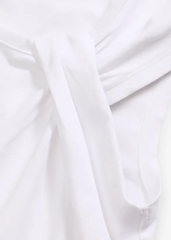 T-shirt en coton extensible avec détail twisté, bonprix