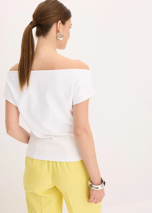 T-shirt col Bardot, 100% coton, bonprix