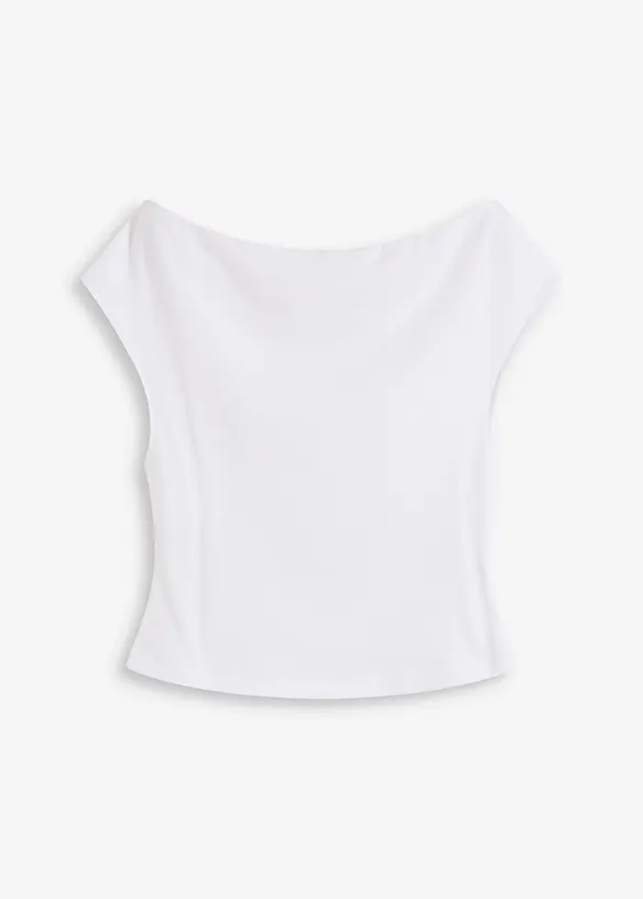 T-shirt col Bardot, 100% coton, bonprix