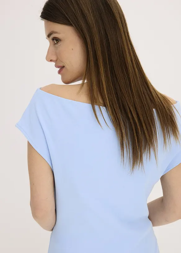 T-shirt col Bardot, 100% coton, bonprix
