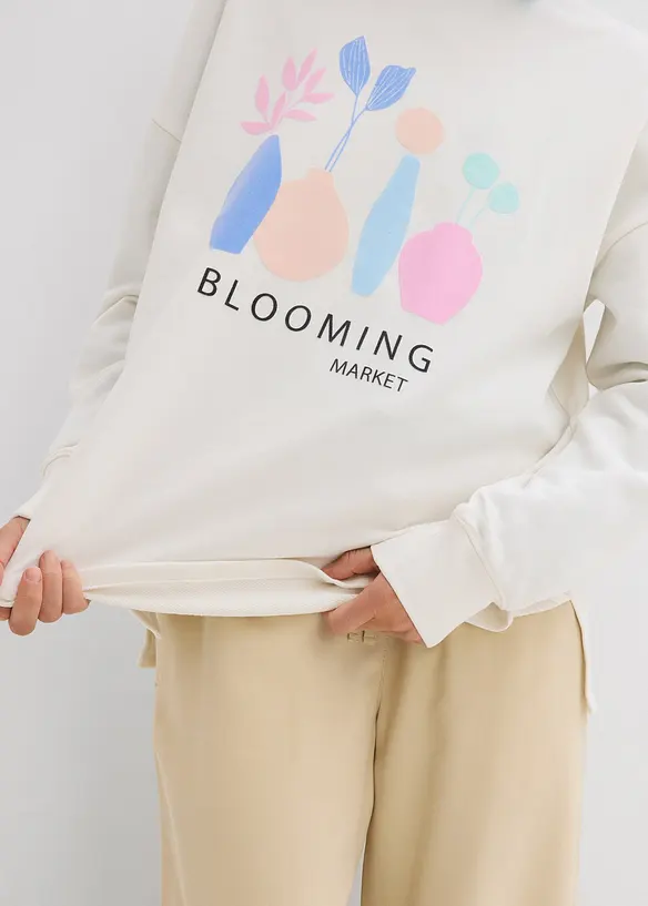 Sweat oversize en coton mélangé, bonprix