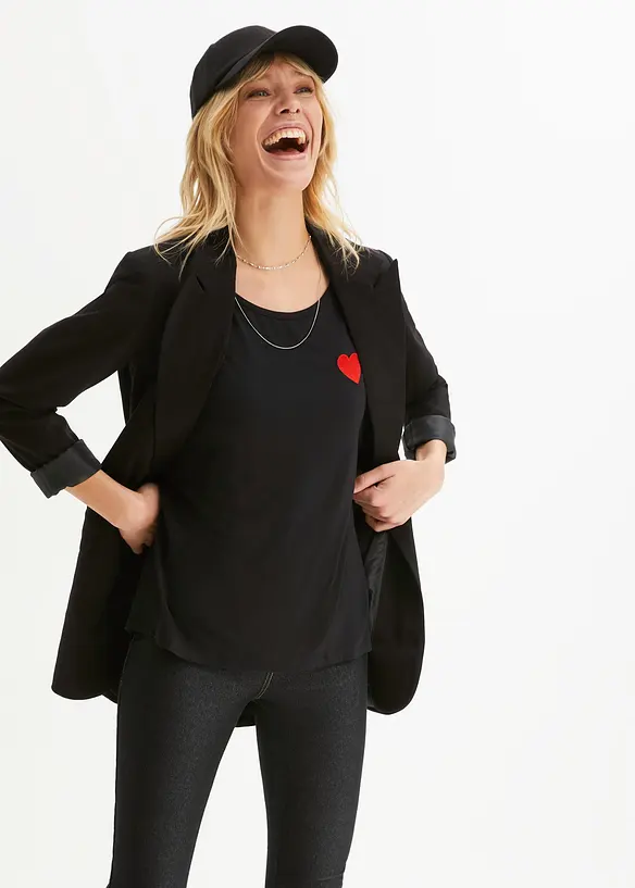 T-shirt plus long derrière en viscose fluide, bonprix