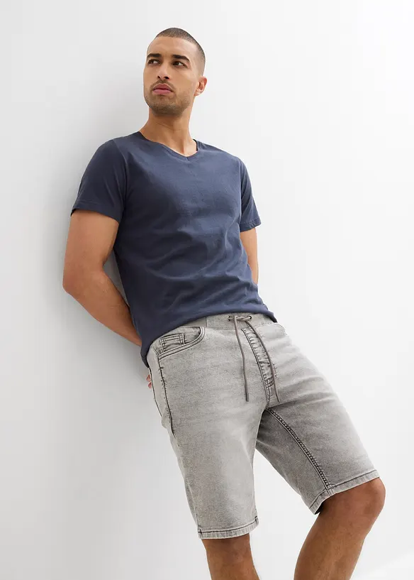 Schlupf Stretch-Jeans-Bermuda, Regular Fit, bonprix