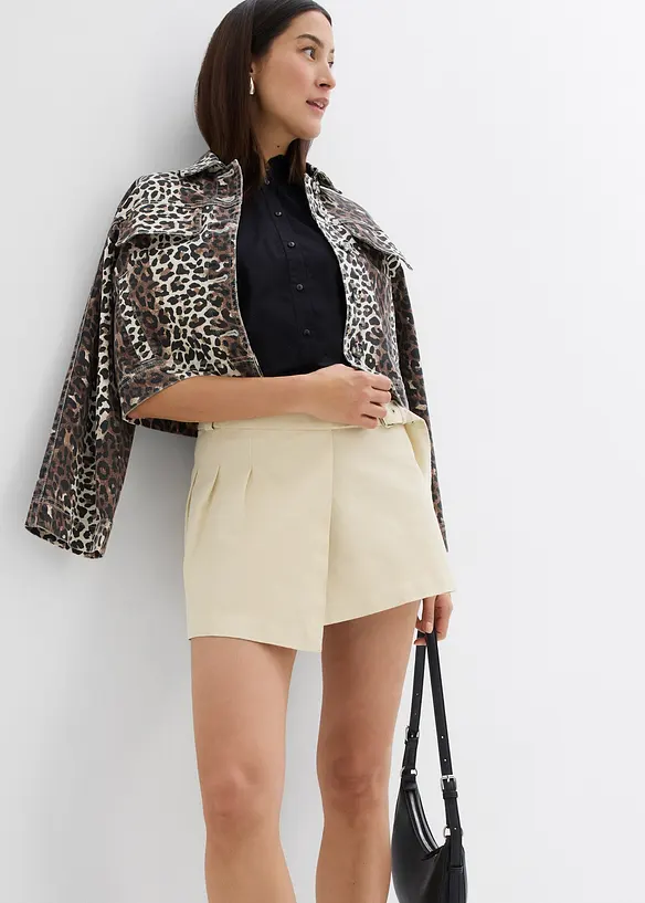 Jupe plissée en coton élastiqué, bonprix