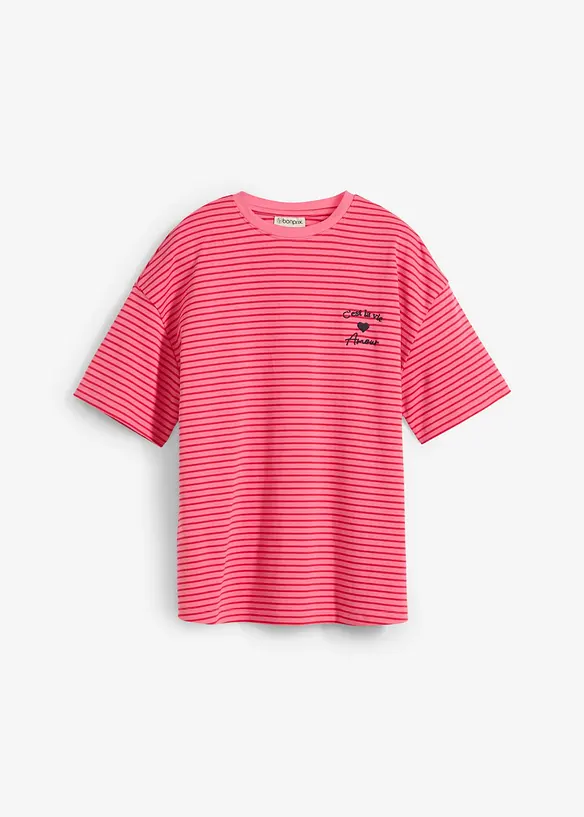 Gestreiftes T-Shirt mit Stickerei, bonprix