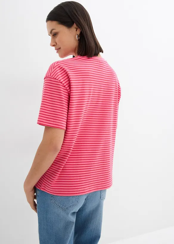 Gestreiftes T-Shirt mit Stickerei, bonprix