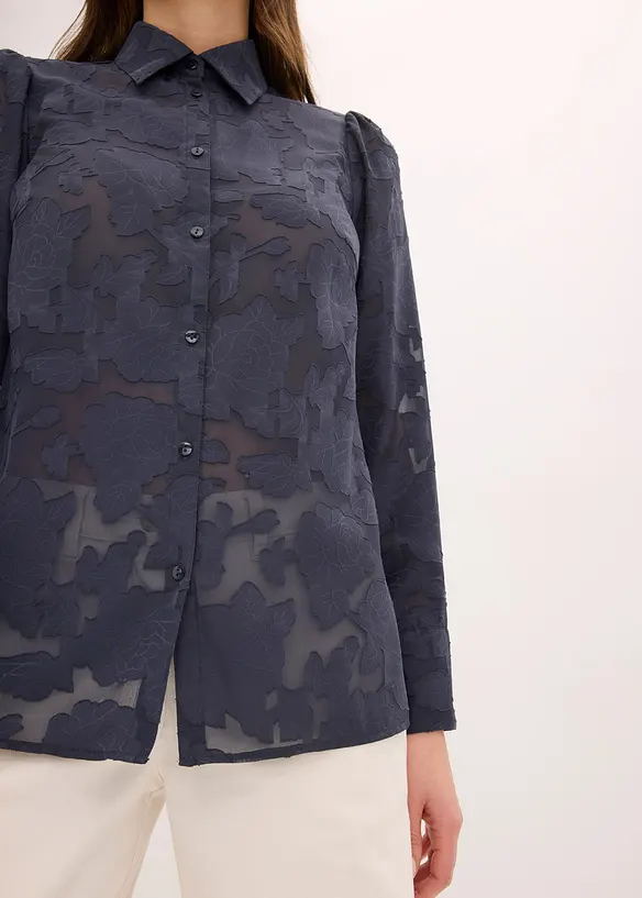 Blouse en crêpe jacquard, bonprix