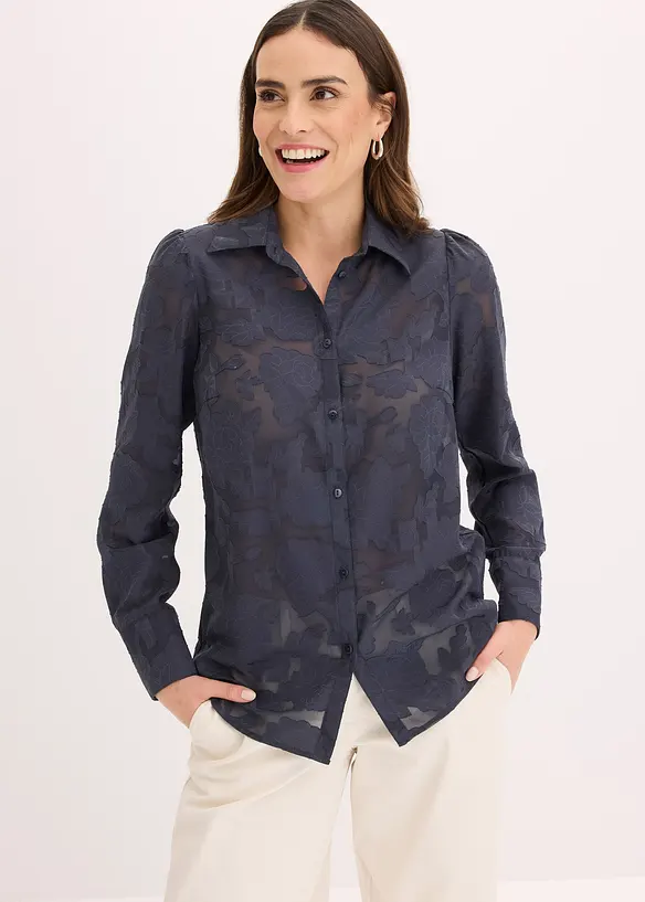 Blouse en crêpe jacquard, bonprix
