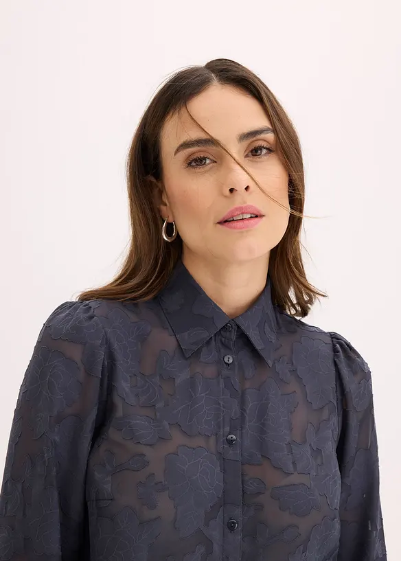 Blouse en crêpe jacquard, bonprix