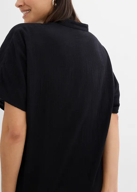 Hemdblusenkleid aus reiner Baumwolle, bonprix