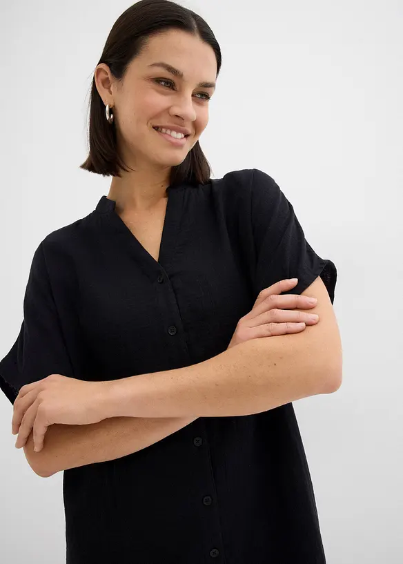 Hemdblusenkleid aus reiner Baumwolle, bonprix