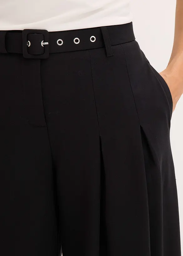 Pantalon à pinces avec ceinture (ens. 2 pces), bonprix