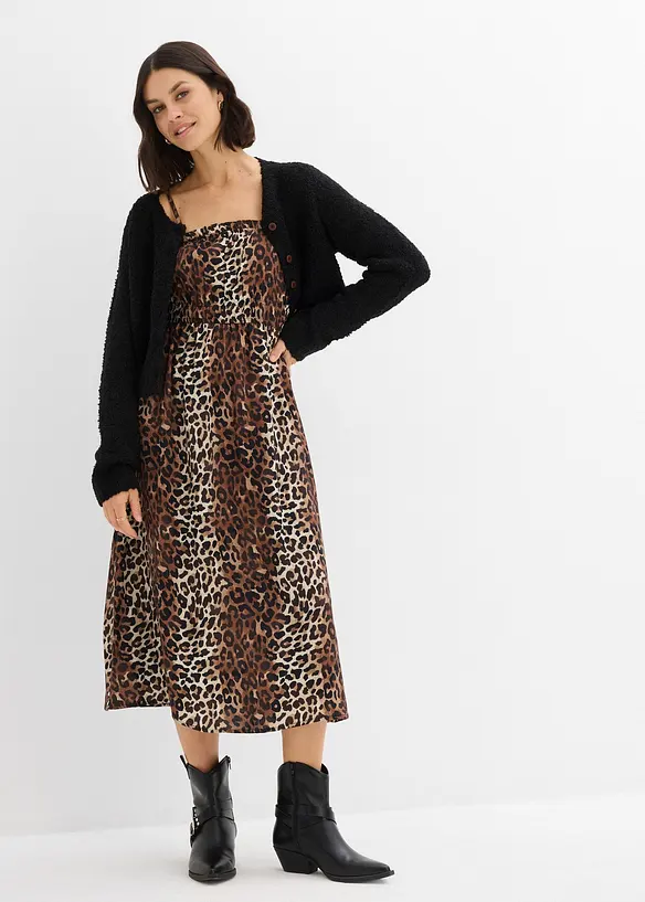 Trägerkleid aus fließender Viskose, bonprix