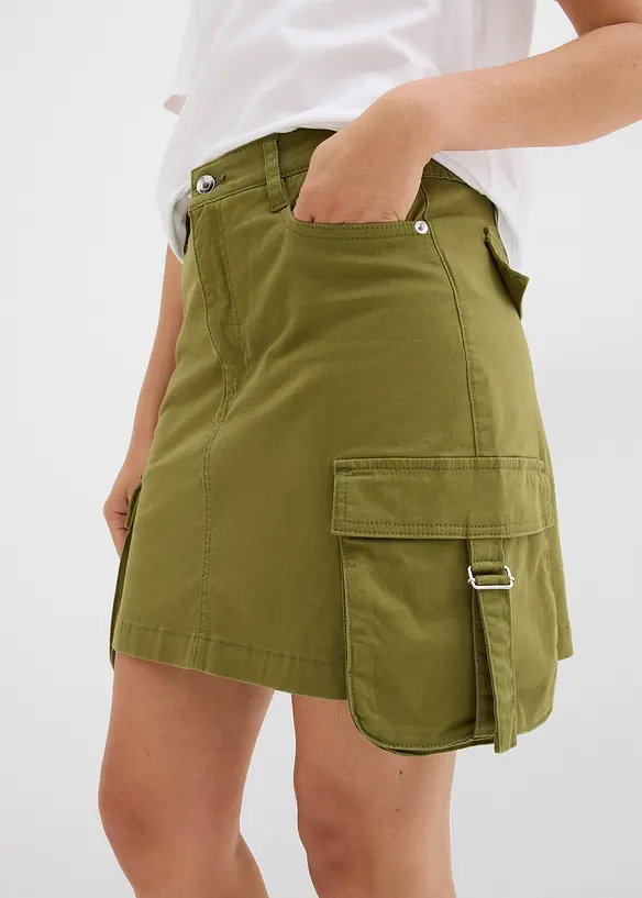 Mini-jupe en coton extensible, bonprix