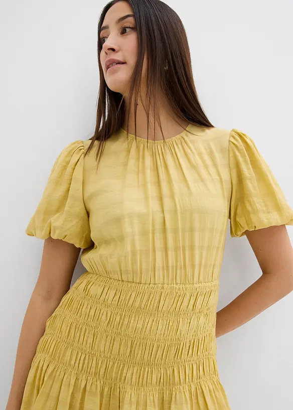 Minikleid mit Smokeinsatz, bonprix