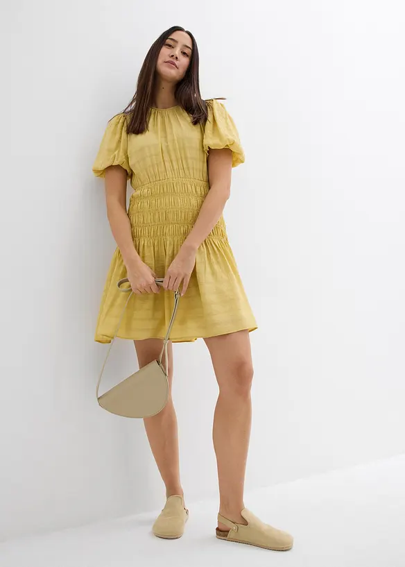 Minikleid mit Smokeinsatz, bonprix