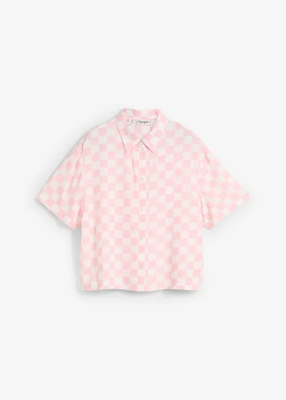 Blouse manches courtes à carreaux, bonprix