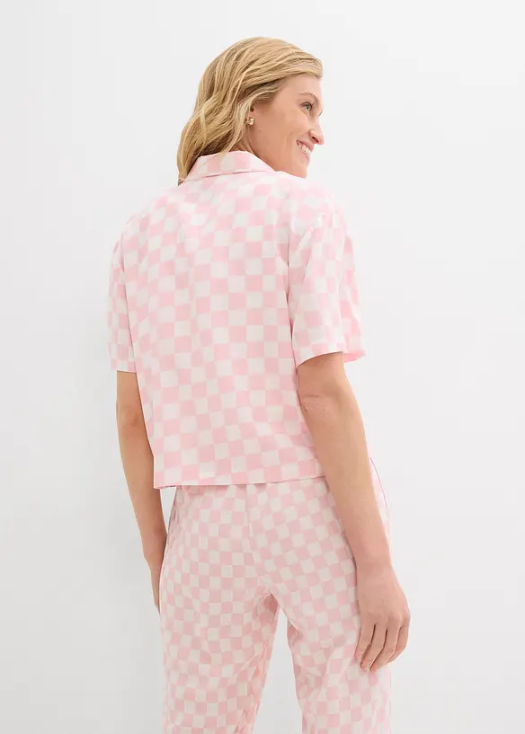 Blouse manches courtes à carreaux, bonprix
