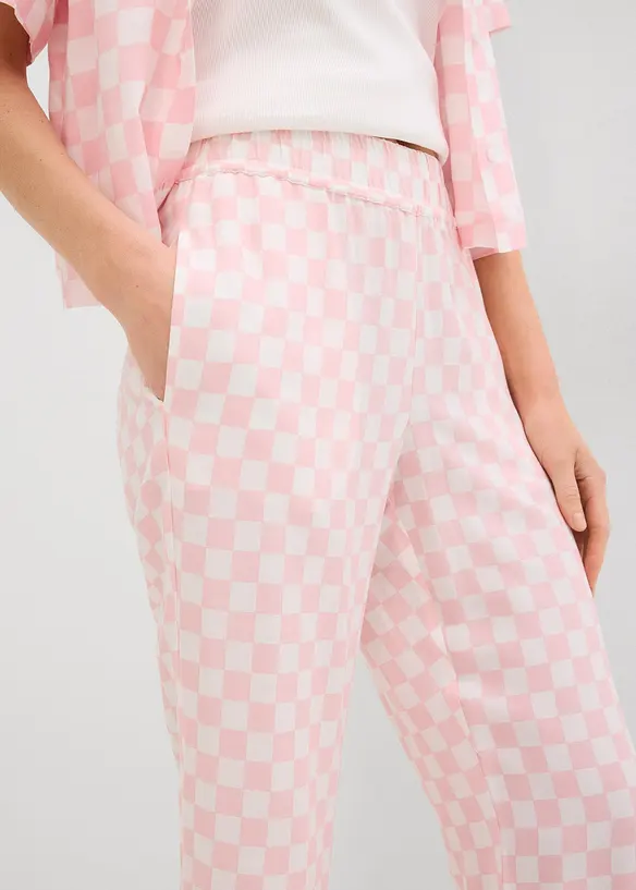 Pantalon ample à carreaux, en viscose fluide, bonprix