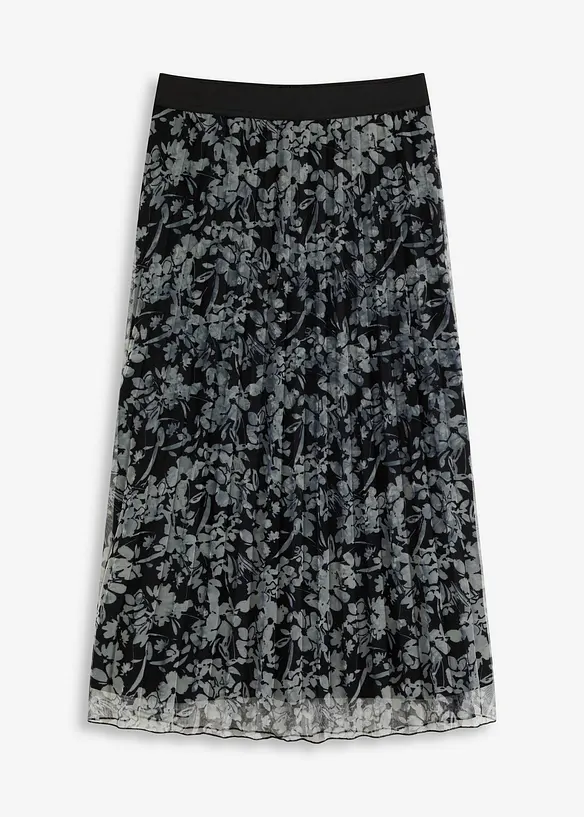 Jupe plissée en jersey mesh, bonprix